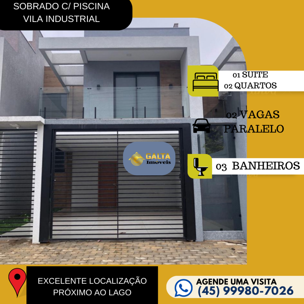 SOBRADO COM PISCINA VILA INDUSTRIAL