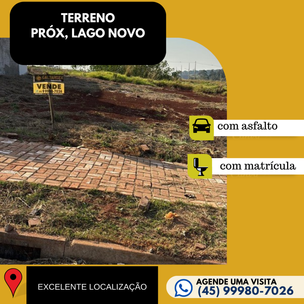 Terreno no lot, Tocantins Próx. ao Lago novo com 16 mts de frente