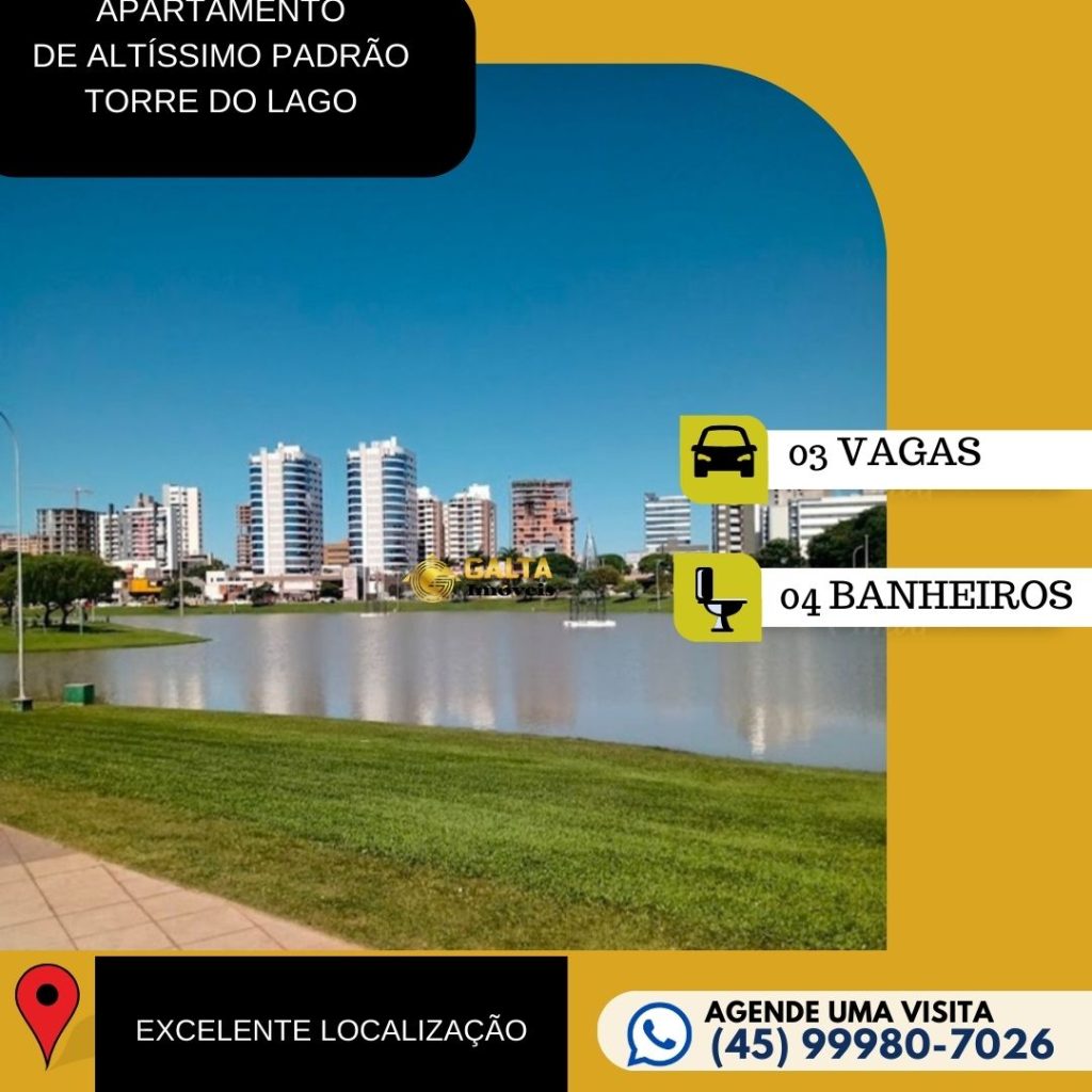 APARTAMENTO DE ALTÍSSIMO PADRÃO NO  TORRE DO LAGO