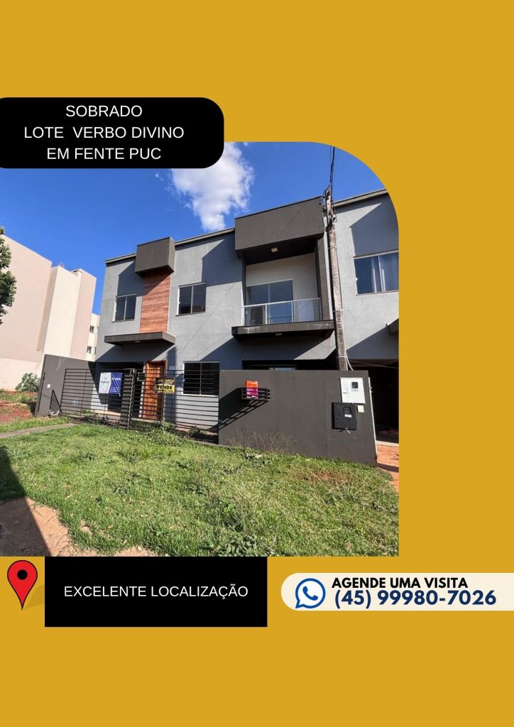 SOBRADO LOT. VERBO DIVINO em frente a Puc